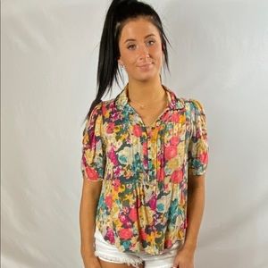 Maeve for Anthropologie Floral Hensley Top